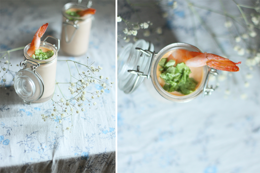 Verrines de crevettes et sauce cocktail maison, recette de Dollyjessy - Blog culinaire et lifestyle