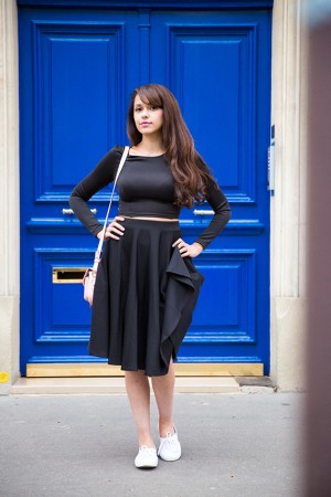Jupe Midi Femme HONORS Noire à Pois En Rayonne - Taille L - Occasion Parfait État